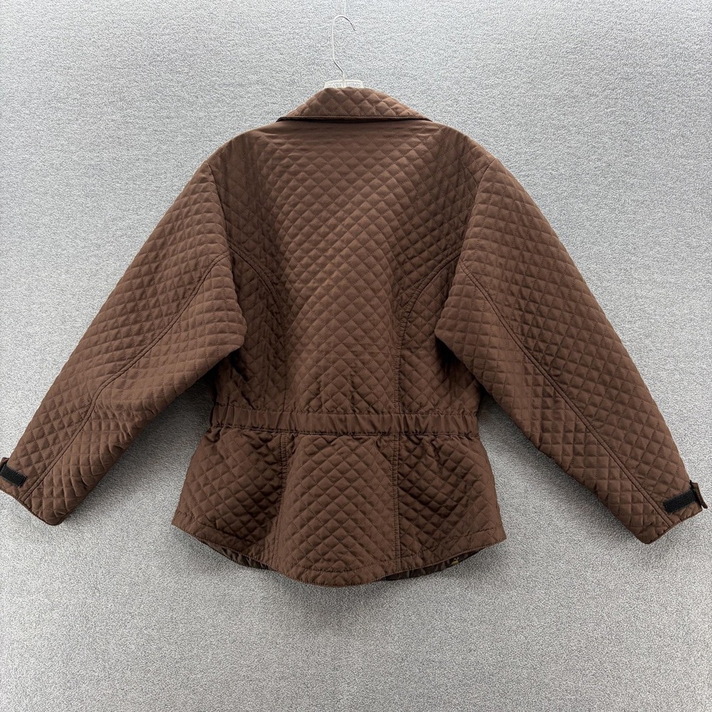 Golden Dress Equestrian Jacket Womens Medium Brown Quilted Zip Pockets Riding - Picture 7 of 14